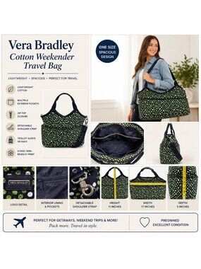 Vera Bradley Quilted Carryall Travel Bag in the "Lucky Dots" Limited Edition